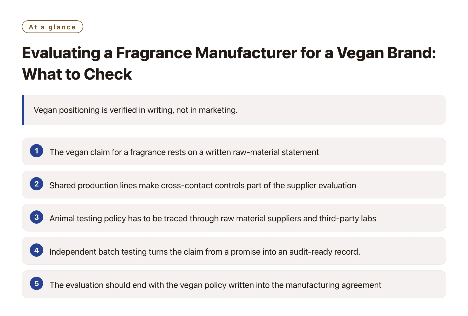 Evaluating a Fragrance Manufacturer for a Vegan Brand: What to Check——全文要点速览